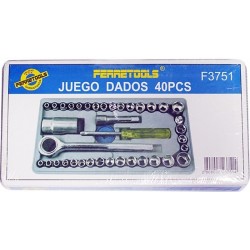 (Y00165) JUEGO DADOS PEQUEÑO 1/4 a 3/8 - SET 40 PZAS