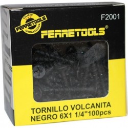 TORNILLO VOLCANITA NEGRO 6X1 1/4- box 30 PCS