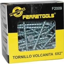 (F2009) TORNILLO VOLCANITA SILVER 6X2 100 PCS"